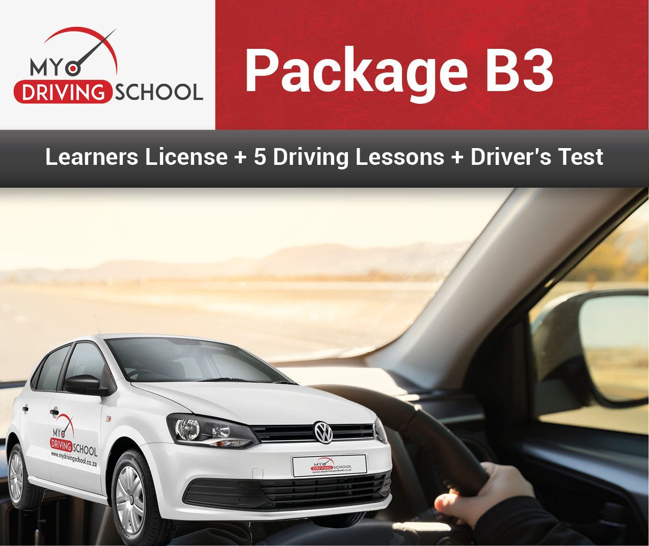Package B3 (Learners Licence + 5 Driving Lessons + Driver's Test)